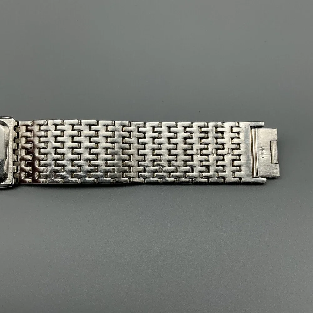 Gruen Precision Mens Watch 22mm Silver Tone Rectangle Dial New Battery 8.25